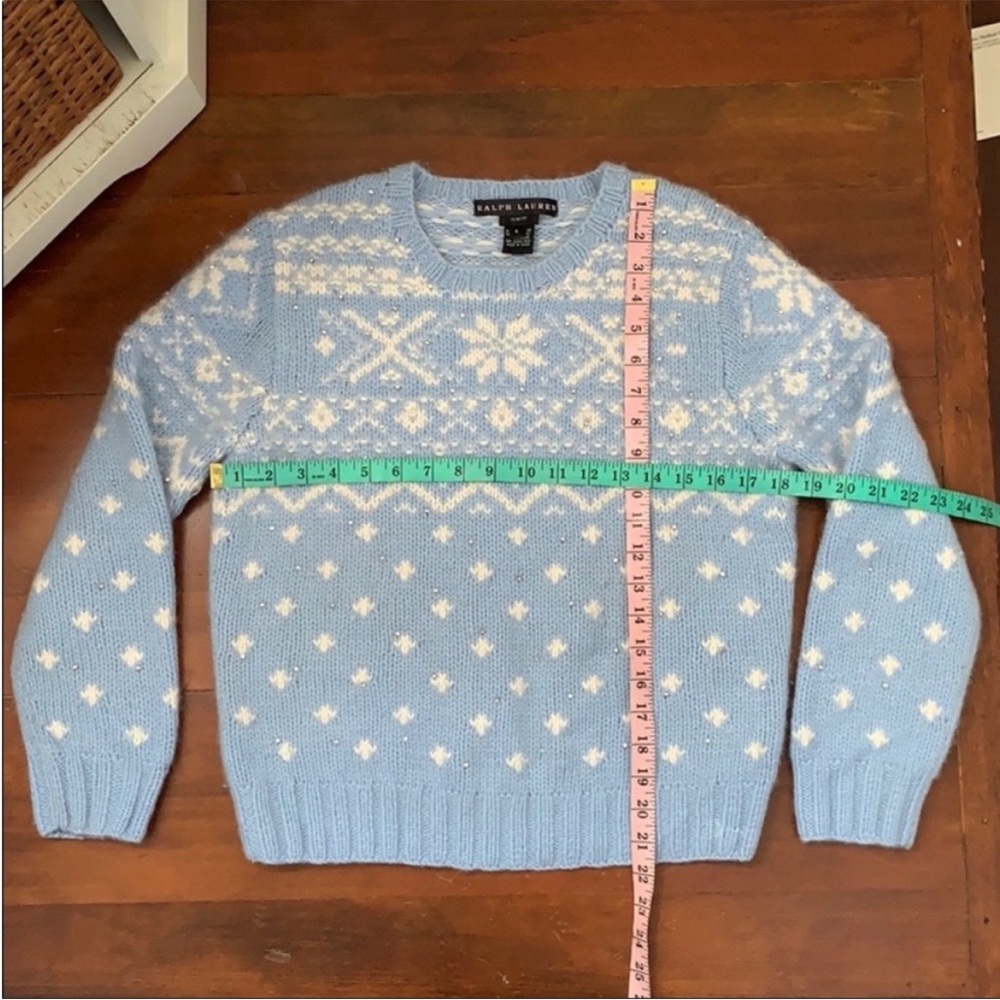 EUC Ralph Lauren Black Label Cashmere Blend Fair Isle Slim Fit Crewneck Sweater - Picture 12 of 15